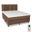 Cama Box e Colchão Magnético Molas Massageador com Cabeceira - Eco Gold