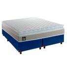 Cama Box e Colchão Queen Espuma Real Hellen Azul