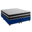 Cama Box e Colchão Queen Molas Ensacadas Classic Airflex Colchões Azul Cama Box e Colchão Queen Molas Ensacadas Classic Airflex Colchões Azul