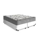 Cama Box King 193 Bipartido Tecido Sintético Branco com Colchão de Molas Ensacadas Evolution - Probel - 72x128x188