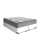 Cama Box King 193 Bipartido Tecido Sintético Branco com Colchão de Molas Ensacadas Evolution - Probel - 72x128x188