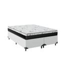 Cama Box King 193 Sintético Branco com Colchão Espuma D33 One Face 57X193X203