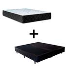 Cama Box King 193 Tecido Sintético Preto Com Colchão Marrocos - Poliéster - Espuma D33 30cm