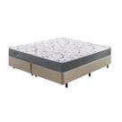 Cama Box King Bege + Colchão Adapto Ecoflex Mola Ensacada 193x203 Cama Box King Bege + Colchão Adapto Ecoflex Mola Ensacada 193x203