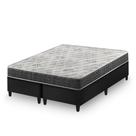 Cama Box King Bipartido Preto Colchão Espuma D33 Ortopédico Zidi San Francisco 193x203x54cm