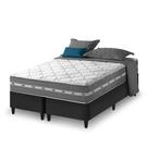 Cama Box King Bipartido Preto Colchão Molas Ensacadas Zidi Miami 193x203x59cm