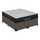 Cama Box King Bipartido Sintético + Colchão Molas Ensacadas Royal Sleep Royal Air 193cm - Suporta Até 150 Kg Por Pessoa