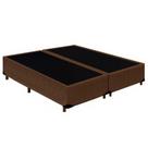 Cama Box King Bipartido Suede Mega Cama Marrom 192x203x42cm