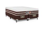 Cama Box King Castor Silver Star Air One Face Pocket Hibrido 193x203x59 + Box Castor Marrom