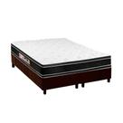 Cama Box King: Colchão Espuma D33 Castor Black e White Double Face + Base CRC Suede Brown(193x203)