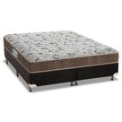 Cama Box King: Colchão Espuma D45 Probel Hiper Resistente Pró Dormir Sênior + Base CRC Suede Black(193x203)