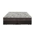 Cama Box King Colchão Molas Ensacadas + Box Bipartido Marrom 51x198x203