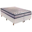 Cama Box King: Colchão Molas MasterPocket Ensacadas Paropas Blue + Base CRC Rústico Branco(193x203)