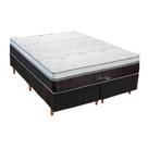 Cama Box King: Colchão Molas MasterPocket Ensacadas Polar Serenatta + Base CRC Rústico Black(193x203)