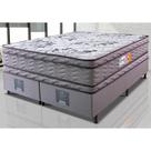 Cama Box King Colchão Ortopédico + Box 193x203x71 Double Face Espuma D45 Cinza Cama Box King Colchão Ortopédico + Box 193x203x71 Double Face Espuma D45 Cinza