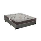 Cama Box King Colchão Top Line Mola Bonnel + Box Sintético Cinza Serra Negra 63x193x203