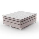 Cama Box King com Colchão Sonhare Mola Ensacada Bege