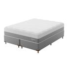 Cama Box King com Colchão Sublime Espuma Viscoelástica (32x193x203) Cinza e Branco Cama Box King com Colchão Sublime Espuma Viscoelástica (32x193x203) Cinza e Branco