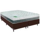 Cama Box King e Colchão Aspen Molas Ensacadas Luckspuma Marrom