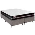 Cama Box King e Colchão Bogota Molas Ultralastic Inducol Cinza