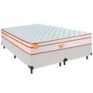 Cama Box King e Colchão Pequim Molas Ultralastic Inducol Branco