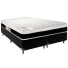 Cama Box King e Colchão Roma Molas Ensacadas Luckspuma Preto