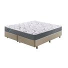 Cama Box King Reforçado 193x203x38cm e Colchão Adapto Molas Ensacadas B&G