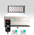 Cama Box King Size 1,93x2,03 D45 Com Controle Massagem Cabeceira Bege Claro