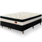 Cama Box King Size Preta Colchão Buenos Aires Molas Superlastic 193x203x67cm