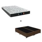 Cama Box King - Tecido Sintético Marrom com Colchão Extra Firme D28 - Suporta 80Kg
