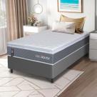 Cama Box Luanda Espuma D28 Solteiro 88x188 Cinza King House Cama Box Luanda Espuma D28 Solteiro 88x188 Cinza King House