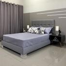 Cama Box Luxo Com Cabeceira Berlim Linho Cinza RBL King 1,95 X 2,05