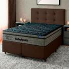 Cama Box Marrom + Cabeceira + Colchão Queen Confort Black Ortobom