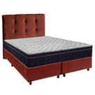 Cama Box Marrom+Colchão Casal Airtech 150 Ortobom+Cabeceira