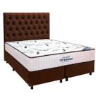 Cama Box Marrom+Colchão Queen High Foam Ortobom + Cabeceira Cama Box Marrom+Colchão Queen High Foam Ortobom + Cabeceira