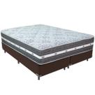 Cama Box Marrom e Colchão Black Graphite Molas Ensacadas Queen 158x198X27 Anjos