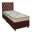 Cama + Box Marrom e Colchão D33 Solteiro - Maxsono Paropas + Cabeceira