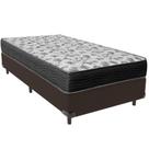 Cama Box Marrom E Colchão Iso100 Espuma D33 Solteiro Ortobom
