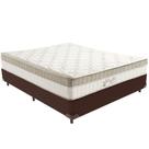 Cama Box Marrom E Colchão King Best Bege Molas Ensacadas Casal Anjos
