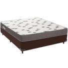 Cama Box Marrom e Colchão Light Espuma D33 Casal Ortobom