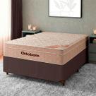 Cama + Box Marrom e Colchão Molas Ensacadas Casal