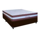 Cama + Box Marrom e Colchão Molas Ensacadas Casal