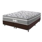 Cama Box Marrom e Colchão Queen Evolution Molas Ensacadas Probel