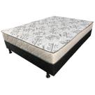 Cama Box Monaco Casal Ortopédica 138x188x50cm Cor Branco com Preto