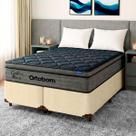 Cama Box Perola + Colchão Casal Confort Black Espuma Soft Gel Ortobom