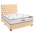 Cama Box Perola+Colchão Casal High Foam Ortobom + Cabeceira