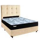 Cama + Box Perola e Colchão Molas Ensacadas Casal - Life Gold Paropas + Cabeceira