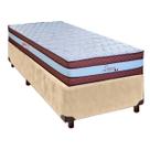 Cama Box Perola Solteiro + Colchão Molas Ensacadas