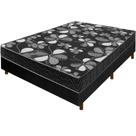 Cama Box Preta + Colchão Casal Florencia Espuma D28 Liso 138x188x51cm