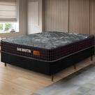 Cama Box Preta + Colchão Casal San Martin Molas Superlastic 138x188x64cm
